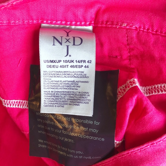 NWT NYDJ Sweet Pea Pink Denim Capris A015 - Picture 5 of 5
